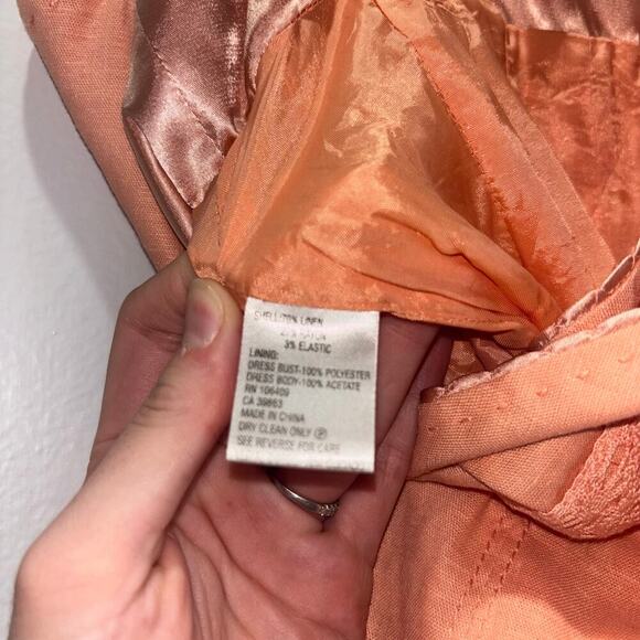 Gianni Bini Peach Pleated Midi Dress with Lace Detail – Size 0 - Picture 9 of 11